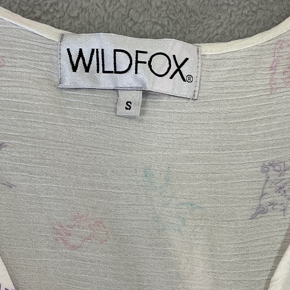 Wildfox Couture Short Sleeve Wrap Top Size Small - Picture 3 of 9